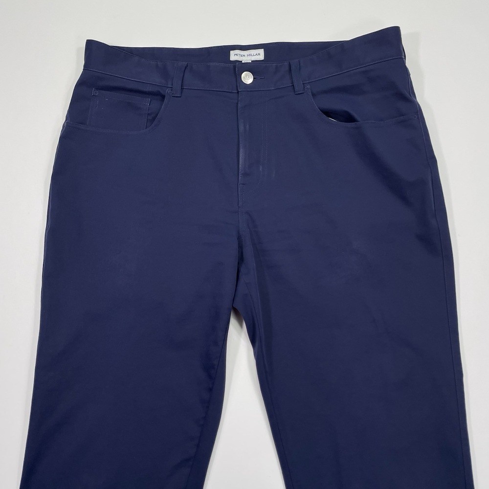 Peter Millar Pants Mens 35x32 (35x31) Performance Blue EB66 Golf Lightweight